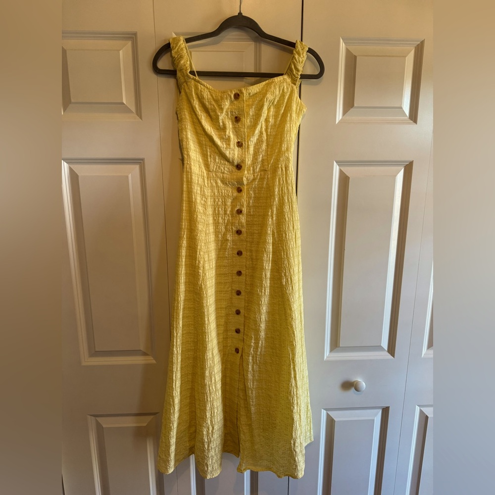 Astr Yellow Tiered Pleated Sundress